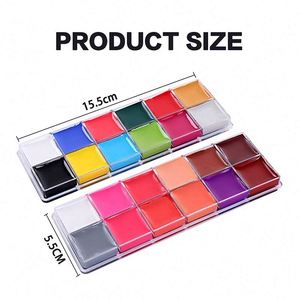 24-Color Halloween Professional Face and Body <b>Paint</b> <b>Set</b> for Cosplay Parties Oil Painting Kit with Tools on Canvas - Product Image 2