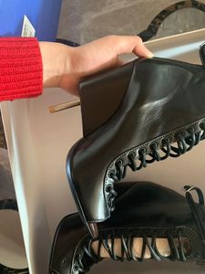 Özelleştirilebilir aşırı diz yüksek topuklu sivri burun çizmeler Slip-On kapatma sonbahar kış sezonu için su geçirmez nefes özelliği - Product Image 5