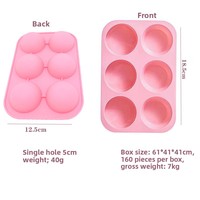 Moule à gâteau rond en silicone à 6 cavités, pour pudding, muffins, biscuits, usage domestique, DIY, compatible four