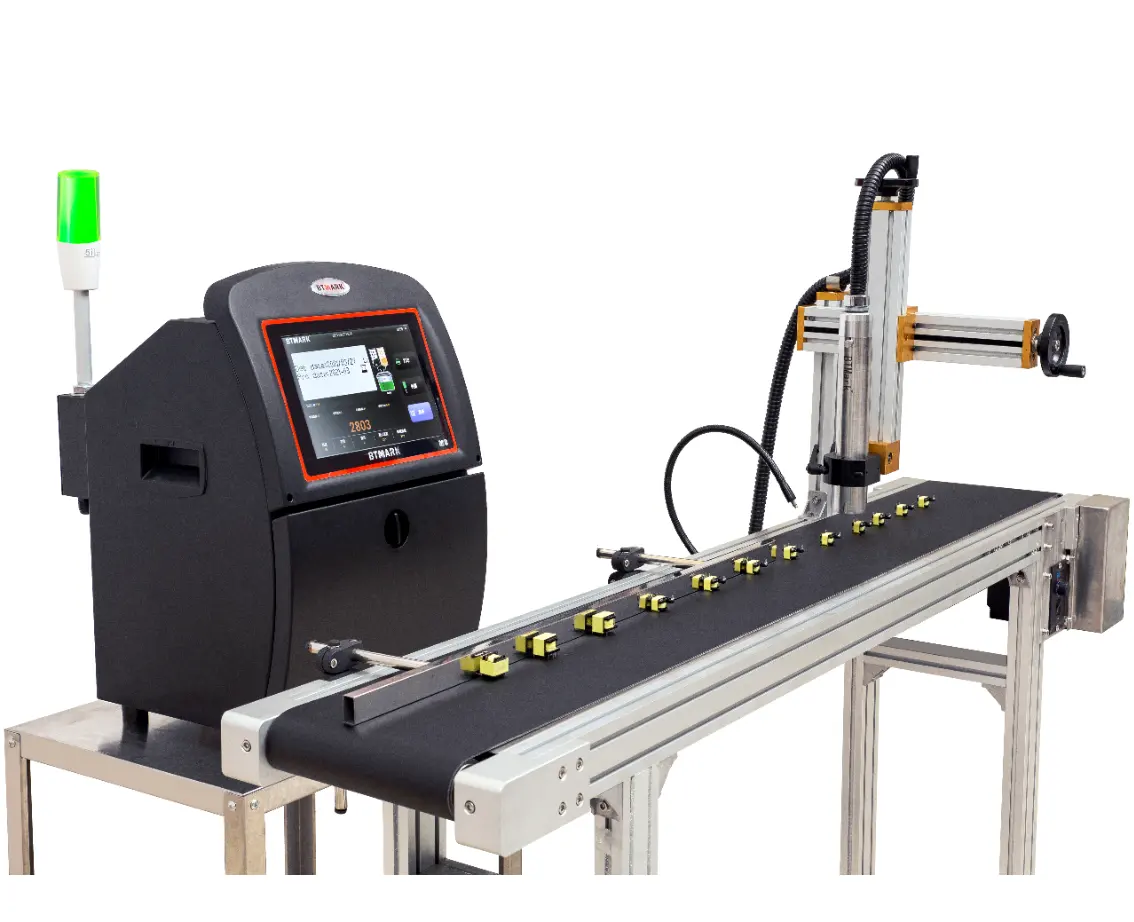 BTMARK नई औद्योगिक सतत स्वत: इंकजेट प्रिंटर मशीन Hitachis डिजिटल समाप्ति की तारीख तारीख लेबल के लिए cij इंकजेट प्रिंटर