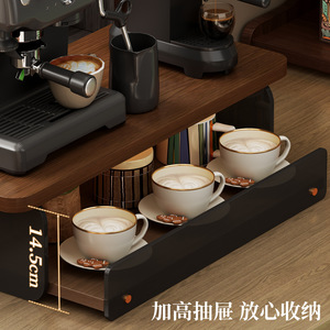 Étagère à café à double niveau en bois avec porte-tasses et rangement - Product Image 3
