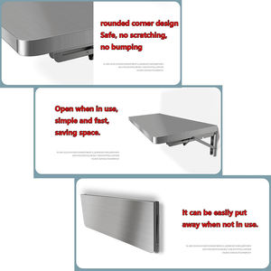 رف معدني قابل للطي من الفولاذ المقاوم للصدأ للخدمة الشاقة للمطبخ التجاري مثبت بالحائط للاستخدام في شاحنات الطعام - Product Image 5