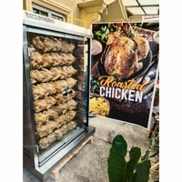 Sortie d'usine Commercial En Acier Inoxydable Debout Automatique Rotatif Gaz Poulet Grill Rôtissoire Machine Poulet Rôtissoire Four
