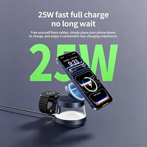 Producto de Tendencia 2026, Cargador de Reloj Multifuncional Desmontable, Cargador Inalámbrico Magnético 3 en 1 de 25W 15W con Luz para iPhone, Regalo - Product Image 2