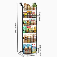Organisateur de garde-manger à 6 niveaux à suspendre derrière la porte, étagère à épices en fer, panier de rangement suspendu sans perçage pour cuisine et jouets, gain de place