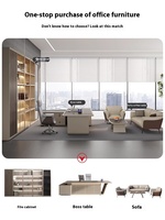 Modélisation créative Mobilier de bureau moderne de haute qualité Bureau de direction en bois en forme de L Bureau de luxe pour PDG Patron