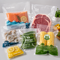 Op maat gemaakte geprägte nylon vacuümzakken PA PE 7-laags, food grade, hittebestendig, vochtbestendig, vriesbestendig voor vlees en vis, 8x12, 10x15