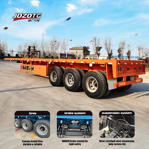 Semi-remorque plateau de haute qualité à 3 essieux et 40 pieds, avec pneus doubles de 40 tonnes, pour le transport logistique de conteneurs de 40 pieds - Product Image 1