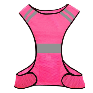 سترة جري وردية عالية الوضوح مع جيب مخصصة - Product Image 1