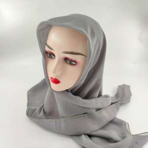 25 لون 60gsm حجم مخصص وعلامة شيفون فوال قطن ياباني فوال إسلامي أوشحة شال حجاب - Product Image 3