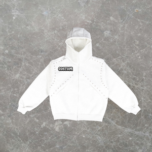 Pulls décontractés à capuche surdimensionnés pour hommes en molleton 100% coton avec fermeture éclair et finition délavée, design anti-froid - Product Image 5