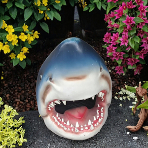 Wholesale 3D Hand-painted Durable Shark Head Sculpture Resin Statue for Halloween and <b>Garden</b> Decoration - Product Image 2