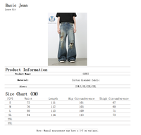 Vente en gros d'usine, jeans vintage déchirés personnalisés, pantalon homme