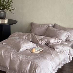 Nouvelle Arrivée 2026 – Parure <span class=keywords><strong>de</strong></span> <span class=keywords><strong>Lit</strong></span> 4 Pièces en Lyocell 60S Jacquard Violet Bio pour l'Été – Housse <span class=keywords><strong>de</strong></span> <span class=keywords><strong>Couette</strong></span> Rafraîchissante pour la Maison - Product Image 2