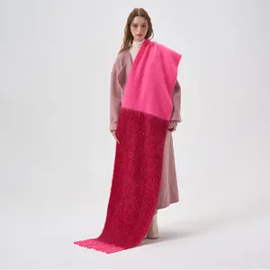 Bufanda gruesa de visón para mujer, chal de visón suave a prueba de viento, a la moda, dos tonos, novedad de invierno, 2 tonos