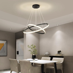 <span class=keywords><strong>Lampadario</strong></span> a Sospensione Moderno Decorativo per Soggiorno e Hotel, Nuovo Design a 3 Anelli, Lussuoso <span class=keywords><strong>Lampadario</strong></span> LED Rotondo Dorato - Product Image 5