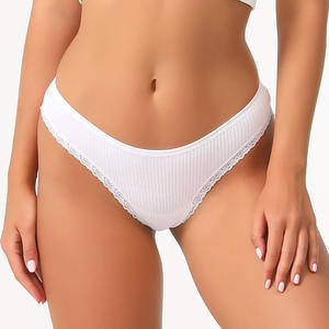 Tanga de Bikini Sexy con Encaje para Mujer, Tanga de Algodón de Tiro Bajo, Tejido Sin Costuras, Transpirable, Cintura Elástica, Suministro ODM, Personalizable - Product Image 5