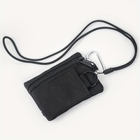 1 Buah Tas Kunci Ritsleting Kanvas Mini Dompet Koin Gantung Kecil Kantong Penyimpanan Olahraga Portabel Tempat Kartu Multifungsi Uniseks 11Cm
