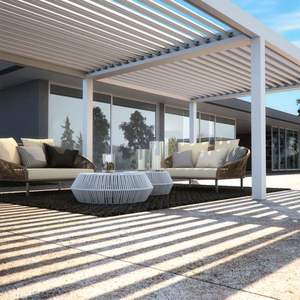 CLEARVIEW Motorizado staffe Dome versenkbare pergolaa carpa 6x6 techo bioclimatica 3x4m al aire libre Gazebo Pérgola <span class=keywords><strong>de</strong></span> aluminio <span class=keywords><strong>para</strong></span> <span class=keywords><strong>casa</strong></span> - Product Image 2