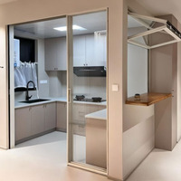Cloison de bureau moderne personnalisable en verre avec cadre en aluminium, cloisons de séparation de bureau à domicile pliables, maison