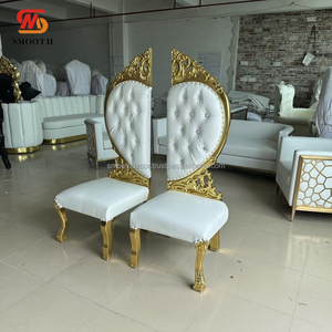 Chaises de trône en or à dossier haut royal et royal de luxe LISSE chaise de mariage de luxe royal pour le marié et la mariée - Product Image 6