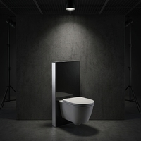 Système de chasse d'eau double Sunten SH004G moderne en verre pour toilettes suspendues avec garantie de 5 ans