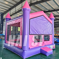 Château Gonflable Rose Princesse 13x13 avec Panneaux Décoratifs et Bannière pour Fêtes d'Enfants - Idéal pour Filles - En Vente