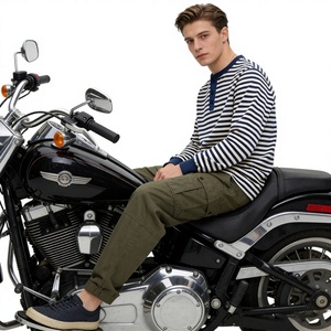 T-shirt <span class=keywords><strong>marin</strong></span> vintage OKONKWO 300g à manches longues, col rond, rayé, avec motif, respirant et antibactérien - Product Image 1