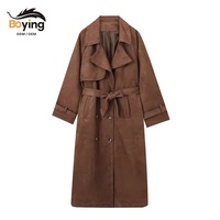 Manteau long formel à double boutonnage pour femme Boying, nouveau style d'hiver, 100% polyester