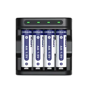 Chargeur de batterie XTAR L4 rechargeable AA AAA et batteries au lithium-ion 1.5V AA 3300mWh