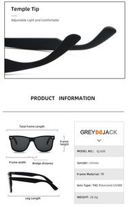 2025 occhiali da sole Unisex di tendenza UV400 di alta qualità alla moda lenti stile TR90 telaio materiale disponibile in rosso <span class=keywords><strong>e</strong></span> grigio - Product Image 6