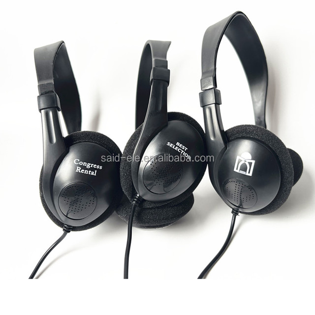 Africa Congress Rental Headset Europe museum Durable Headphone Light Weight Style Low Cost Earphone for Call Center