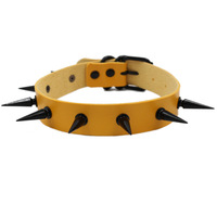 Nouveau design collier ras-du-cou gothique en cuir PU avec pointes métalliques, collier ras-du-cou punk sexy pour femme