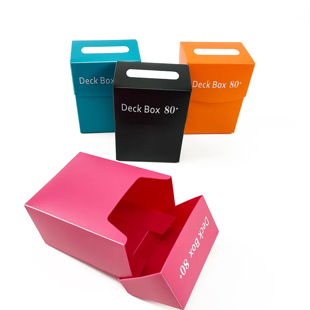 Pp Plastic Black Deck Boxes Flip Solid Wholesale Board Game Trading Card Boxes Gift Boxes Wholesale