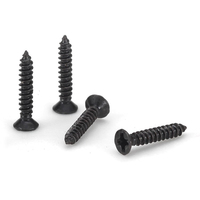 Vis autotaraudeuses à tête fraisée cruciforme en acier au carbone, plaquées zinc noir, haute résistance, pour bois