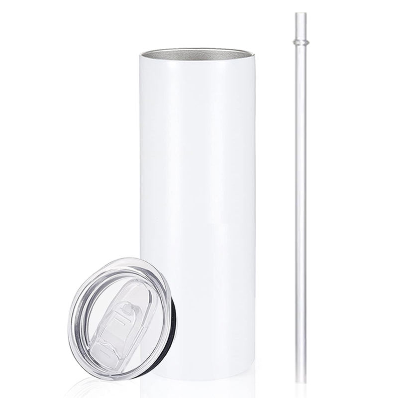 20oz Flat tumbler+plastic straw
