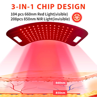 Panel Terapi Cahaya Merah Portabel 24W AS, 660nm 850nm Dual Wavelength NIR LED untuk Pereda Nyeri Wajah di Rumah