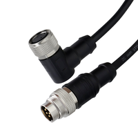 Harness Kabel Las Multi-pin M12 Berkualitas Tinggi, Konektor Pria dan Wanita, Kustom, Tahan Air, untuk Koneksi Sensor Industri