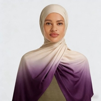 Hijabs en jersey de haute qualité, couleur dégradée, jersey liquide premium, jersey ombré liquide, écharpe peinte à la main pour femmes musulmanes