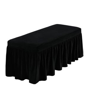 Ensemble de housse de couette moderne imprimée Spa 4 pièces en velours noir écologique 300tc - Product Image 1