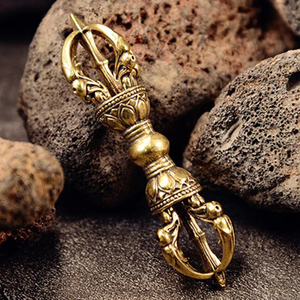 Vajra Tibetano Budista de Latón Vintage, Dorje <span class=keywords><strong>Lama</strong></span> Tallado a Mano, Decoración Religiosa, Suministros de Feng Shui, Adorno Coleccionable, Artesanía de Latón - Product Image 1