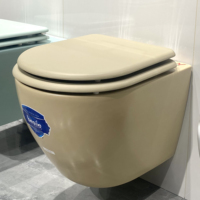Mat Kaki Couleur CE Mur Monté Sanitaire Cuvette De Toilette Salle De Bains Suspendu Placard D'eau Réservoir Caché En Céramique Mur Suspendu Toilette