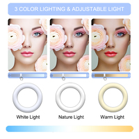 Professional Freestanding Metal+Glass LED Vanity Mirror 12 Bulbs Dimmable Magnifying Touch Control Personalized Makeup Dressing