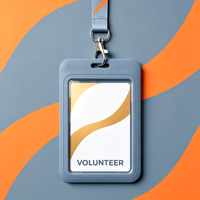 Ensemble porte-badge coulissant personnalisé ODM/OEM avec cordon, étui rigide en ABS pour carte d'identité, sangle réglable pour entreprise/étudiant