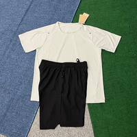 Ensemble de survêtement d'été pour homme, couleur unie, séchage rapide, t-shirt à manches courtes et short, respirant, pour la gym et le sport