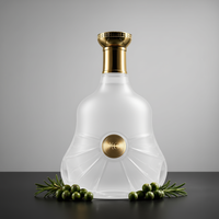 Bouteille gaufrée 700 ml en verre super flint avec logo couleur personnalisé pour spiritueux, whisky, liqueur, acceptant l'emballage personnalisable, vente en gros directe usine