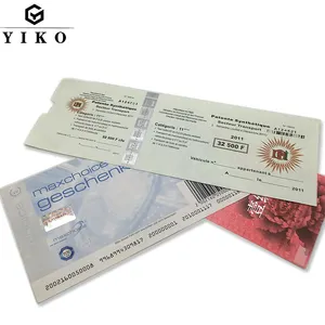 Papier cartonné de découpe personnalisé carte hologramme impression billet événement billetterie impression de billets en une partie