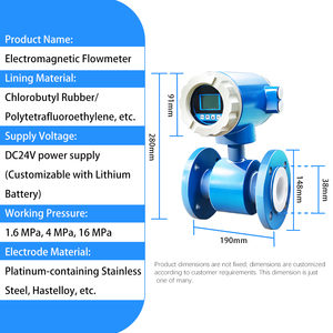 販売中 デジタル電磁流量計 OEM 液体酸アルカリ耐性 耐腐食性 詰まり防止 排水 316L - Product Image 2