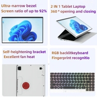 Portátil 2 en 1 YOGA de 14 Pulgadas con Pantalla Táctil, Windows 11, Intel Celeron N95, 16 GB de RAM, Plegable 360 Grados, Nuevo