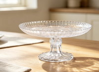 Plateau de rangement transparent créatif en verre, plateau à beurre domestique, boîte à beurre, plateau anti-poussière